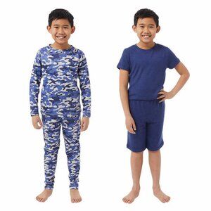 NEW 32 Degrees Boy's Youth Navy Camo 4-piece Pajama Set
